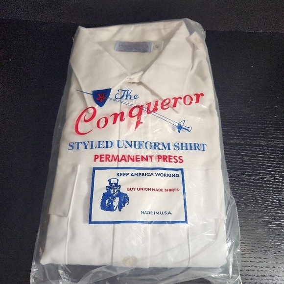 Jaguar Tropical The Conqueror Uniform Shirt 17 1/2 35 White Perm Press Union - Picture 1 of 6